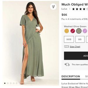 Lulu's Much Obliged Wrap Dress - Olive Green